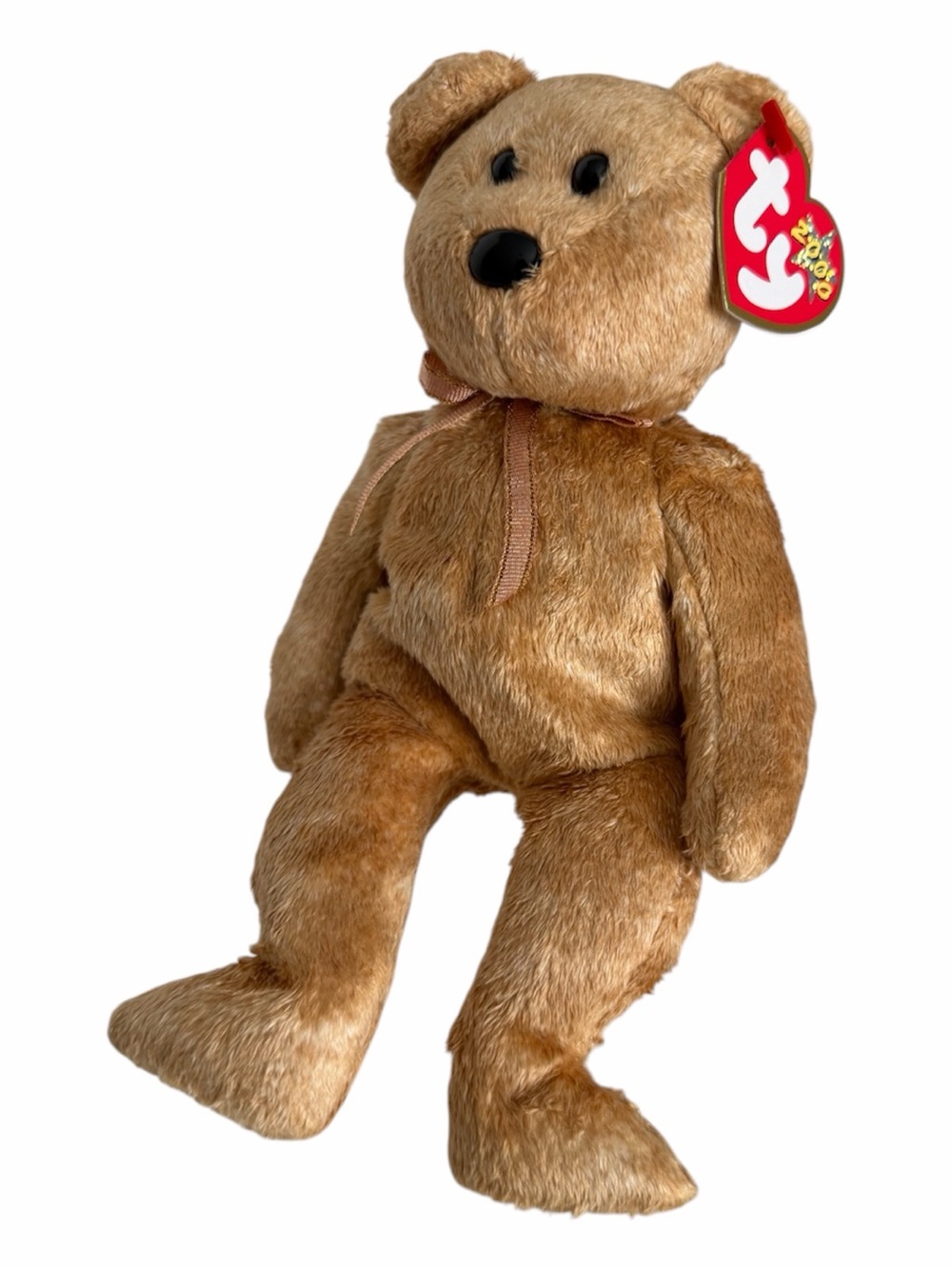 Vintage NWT Beanie Baby Ty Cashew Teddy Bear 2000 Retired Tan Brown